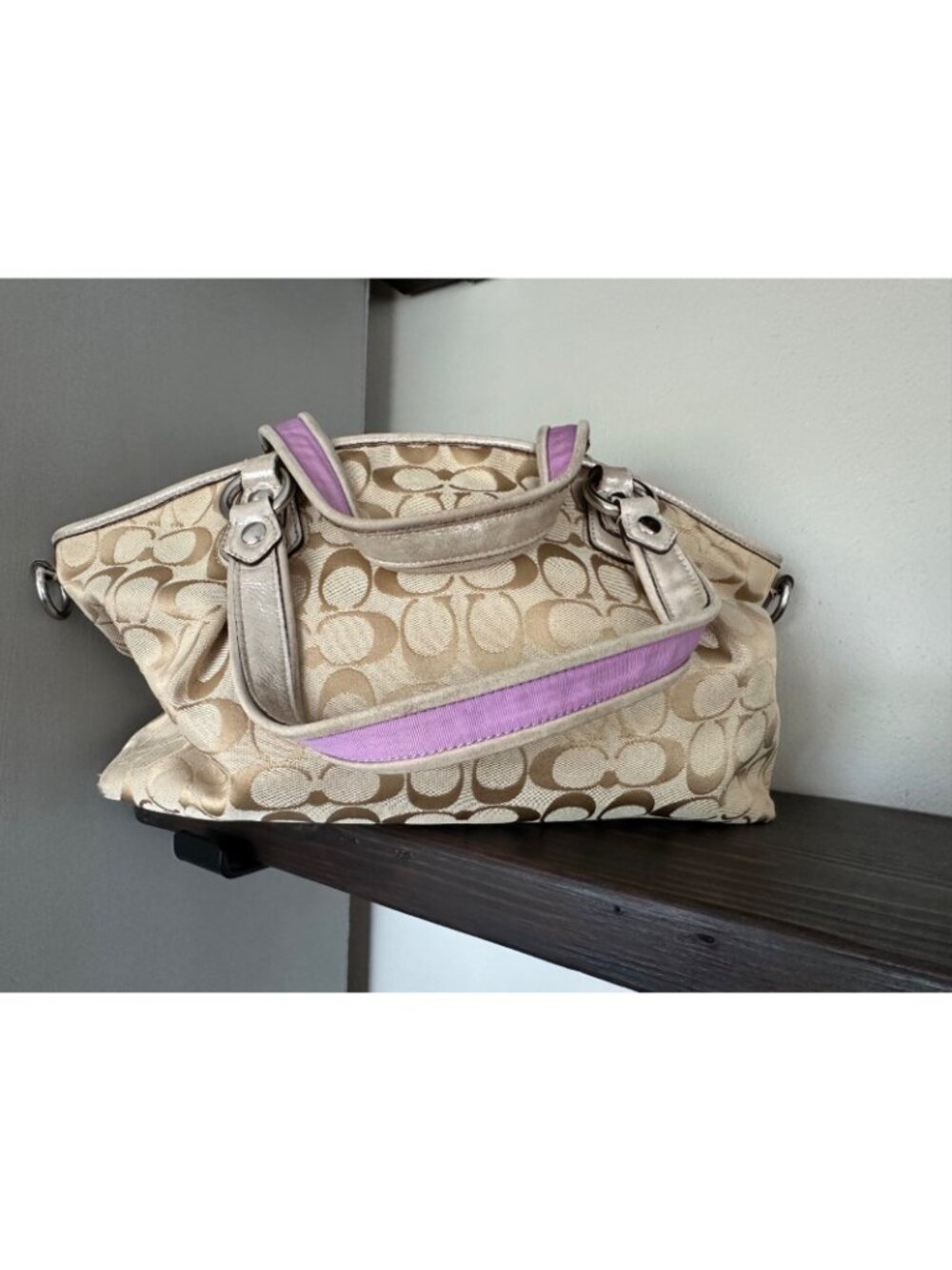 COACH Vintage Poppy Petal Signature Shoulder Bag Purse Y2K 2000s - Picture 6 of 14